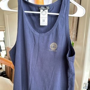 Versace men’s tank top, blue M/L (authentic with QR code)